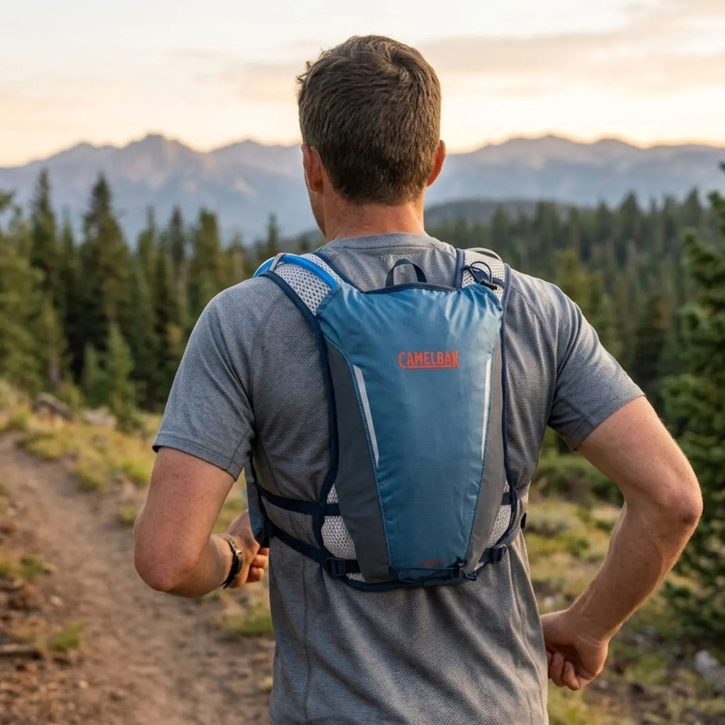 COLETE DE HIDRATACAO CAMELBAK CIRCUIT RUN VEST 50OZ / 1,5L - BLUE/SPICY ORANGE 