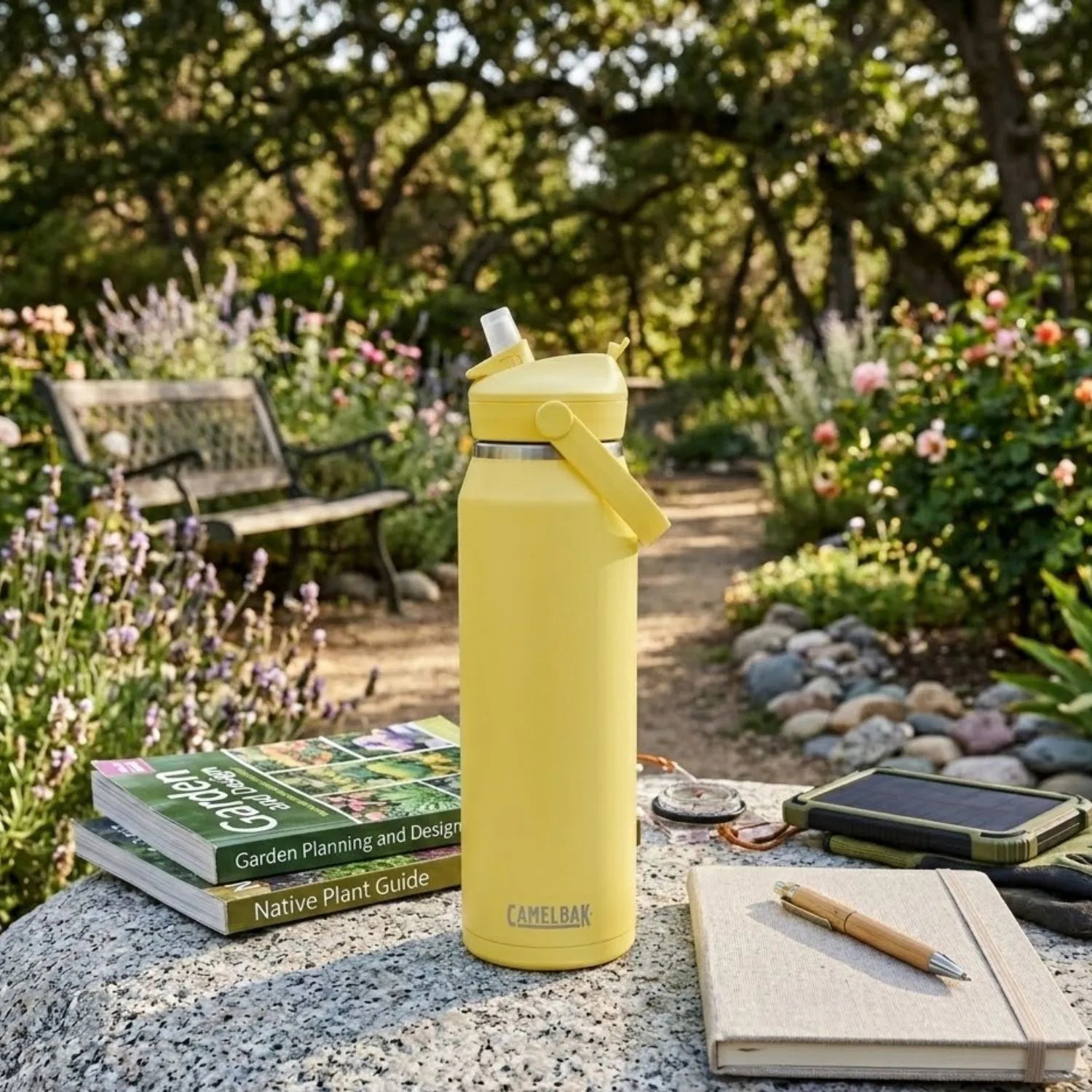 GARRAFA TERMICA CAMELBAK THRIVE FLIP STRAW VSS 32OZ / 946ML - YELLOW BLOOM (AMARELO)
