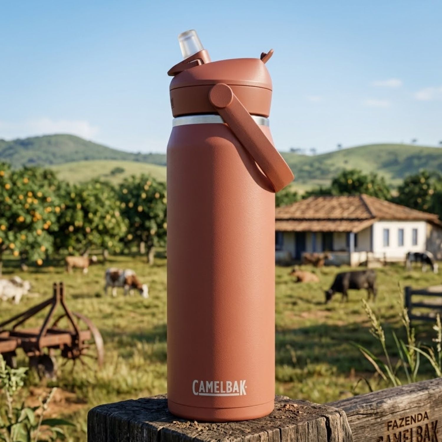 GARRAFA TERMICA CAMELBAK THRIVE FLIP STRAW VSS 25OZ / 740ML - SIERRA RED (VERMELHO)
