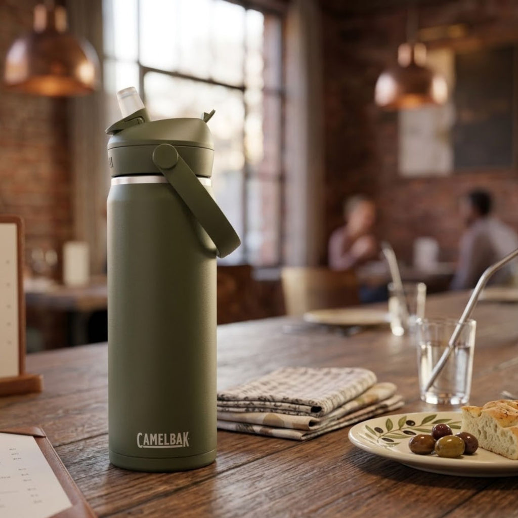 GARRAFA TERMICA CAMELBAK THRIVE FLIP STRAW VSS 20OZ / 591ML - MOSS (VERDE)
