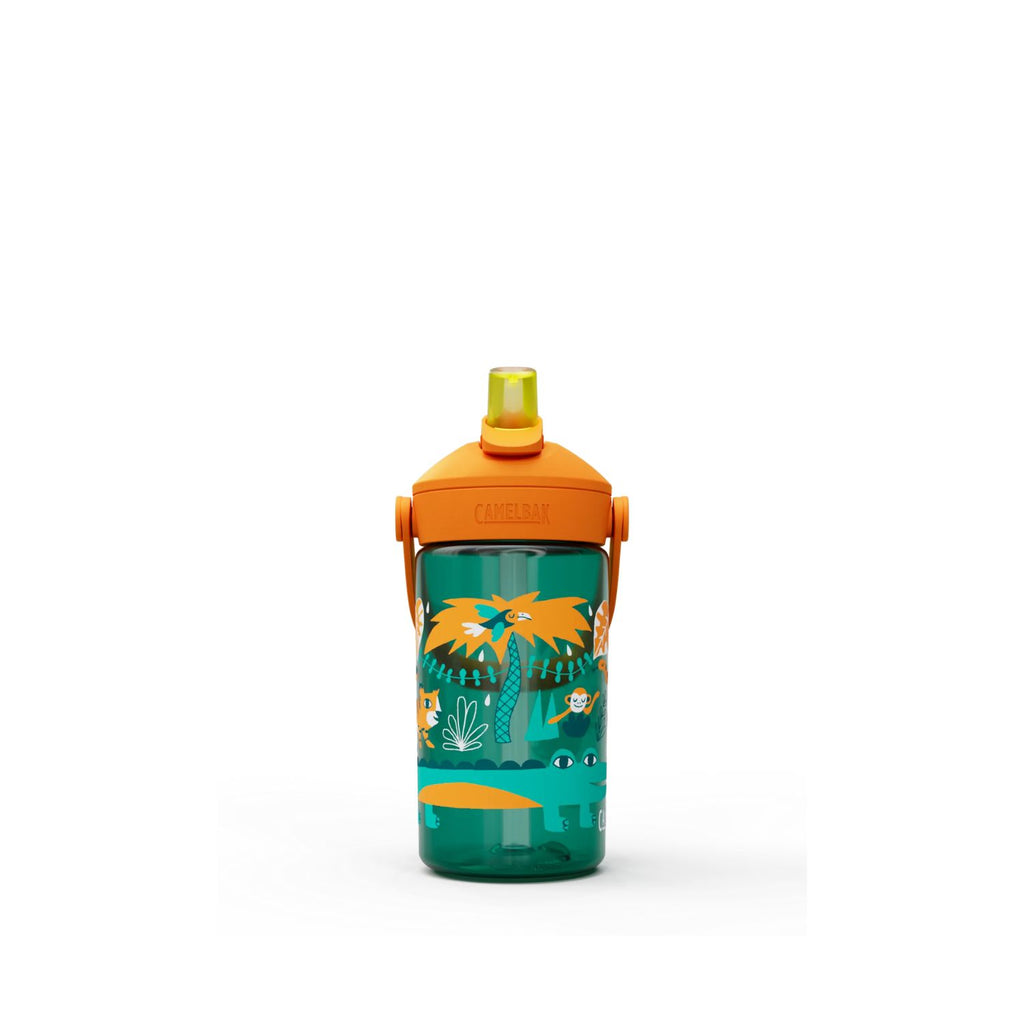 GARRAFA CAMELBAK INFANTIL THRIVE FLIP STRAW TRITAN 14OZ / 414ML - JUNGLE ANIMALS (VERDE/LARANJA)
