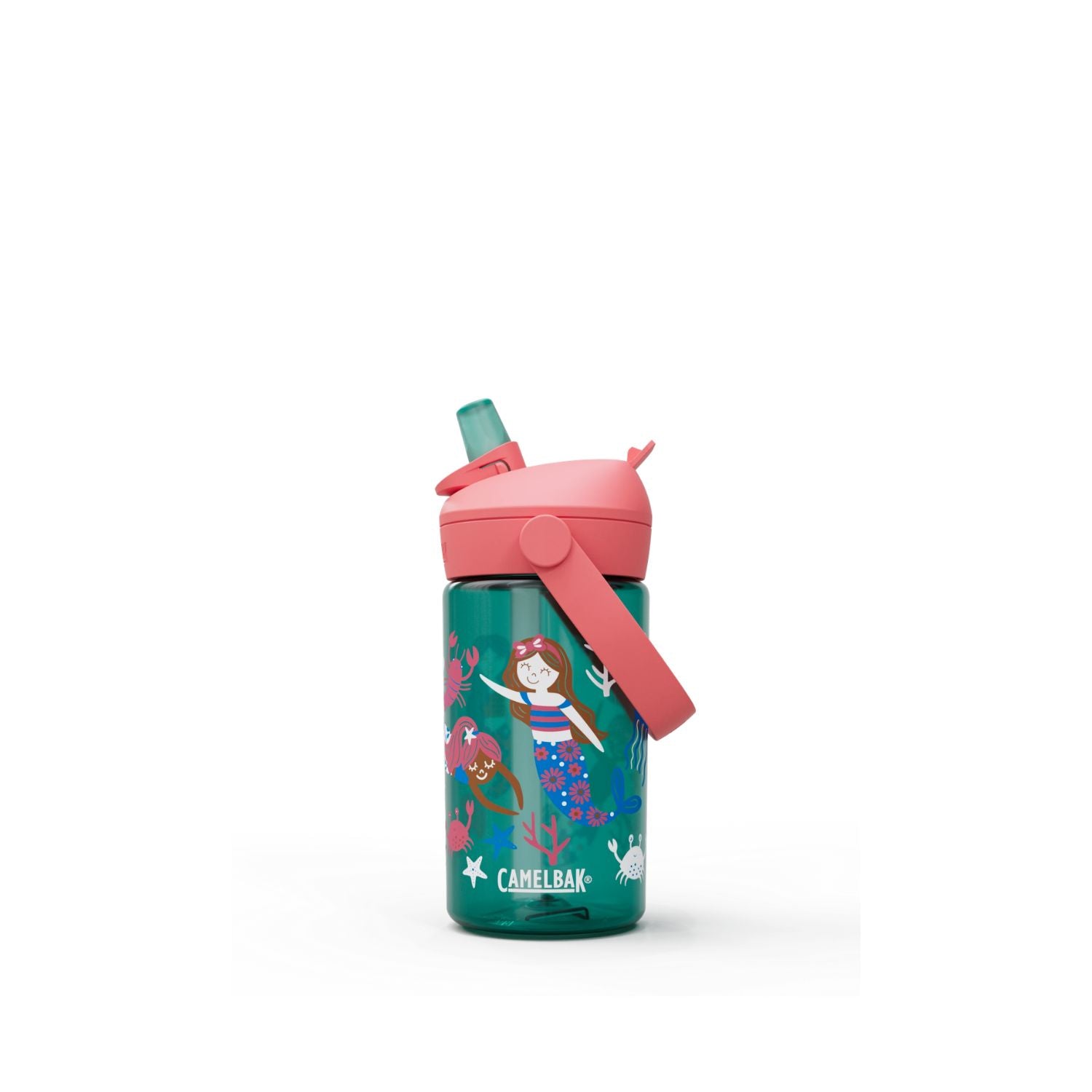 GARRAFA CAMELBAK INFANTIL THRIVE FLIP STRAW TRITAN 14OZ / 414ML - MERMAID FRIENDS (VERDE/ROSA)
