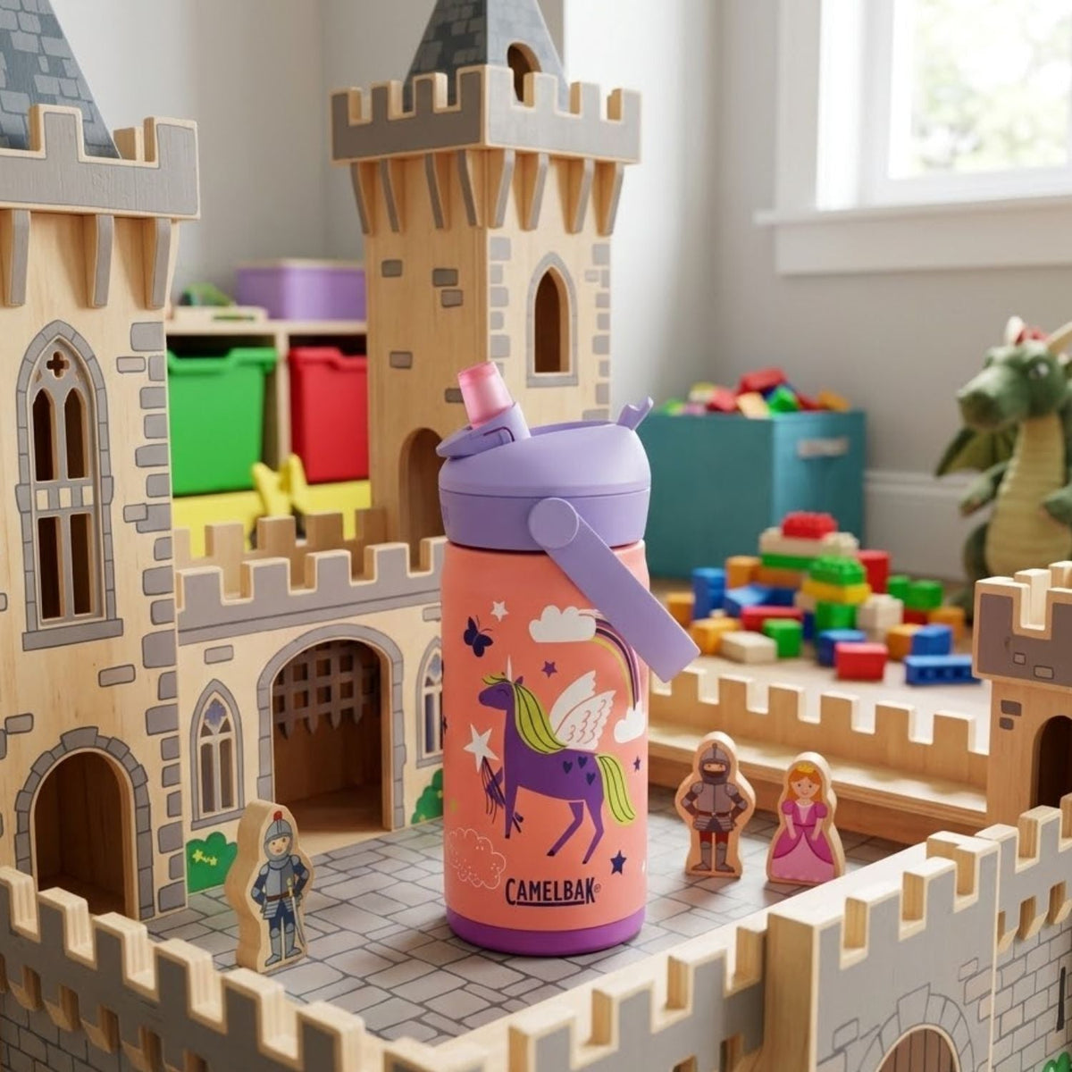 Garrafa Térmica Infantil CamelBak Thrive Flip Straw 354ml Tritan Roxo