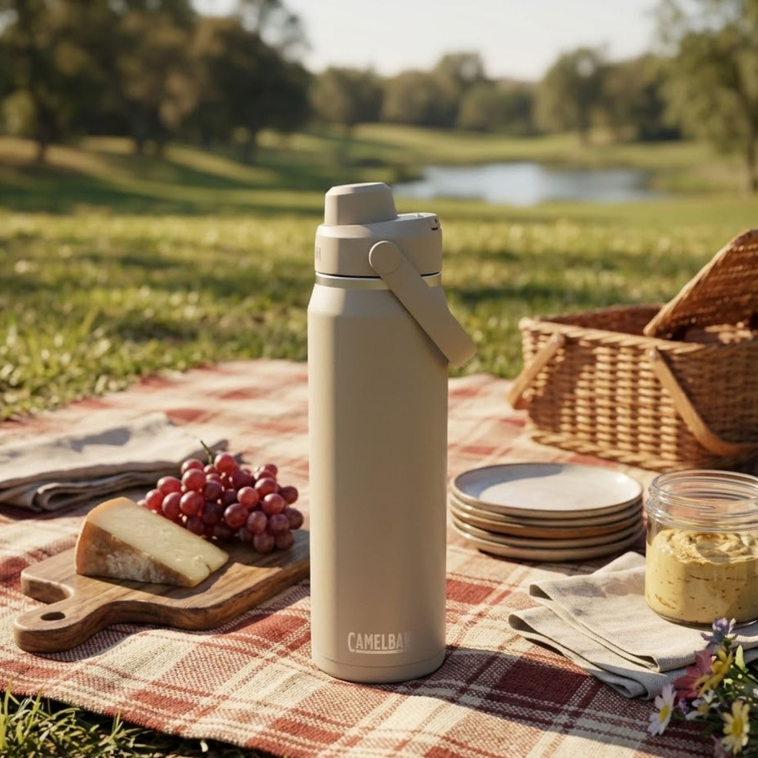 GARRAFA TERMICA CAMELBAK THRIVE CHUG VSS 25OZ / 740ML - STONE (CINZA CLARO)

